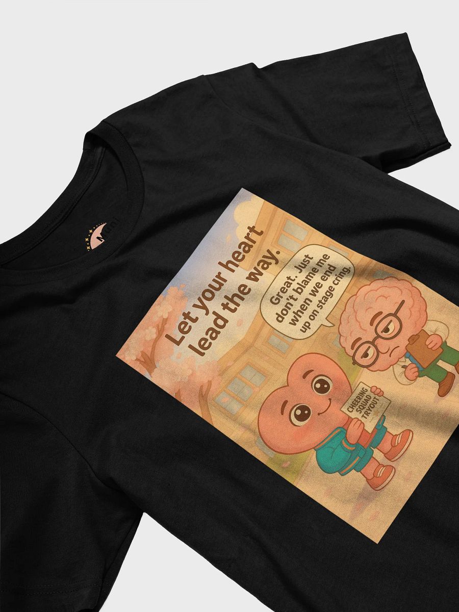 Let Your Heart Lead the Way - Cheerleader Squad Tryout T-Shirt | Motivational Cheer Apparel | Heart vs Brain Funny Tee product image (3)