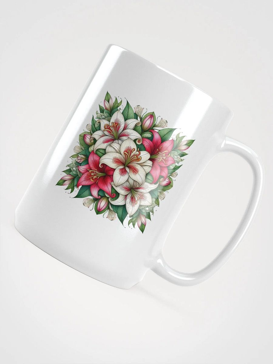 Symmetrical Lily Bliss Mug | AI Design flower product image (4)