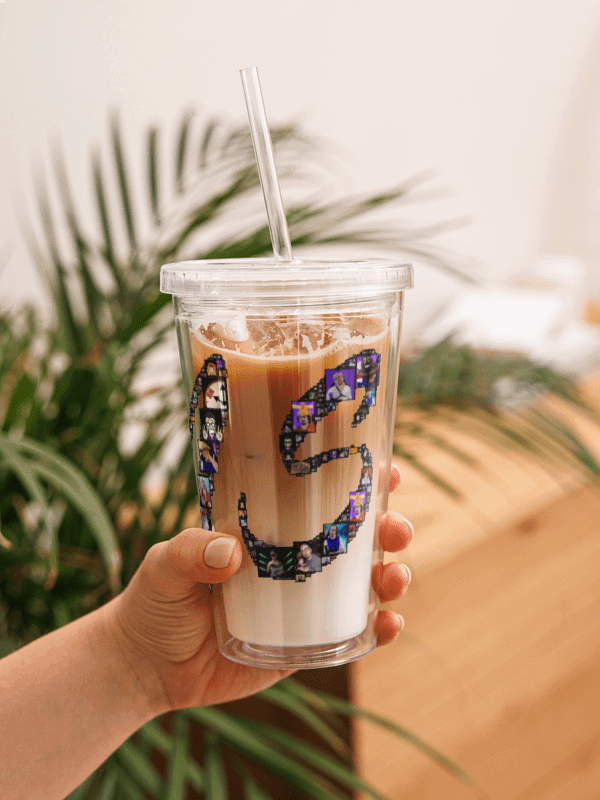 Collage Plastikbecher 590 ml mit Trinkhalm product image (3)