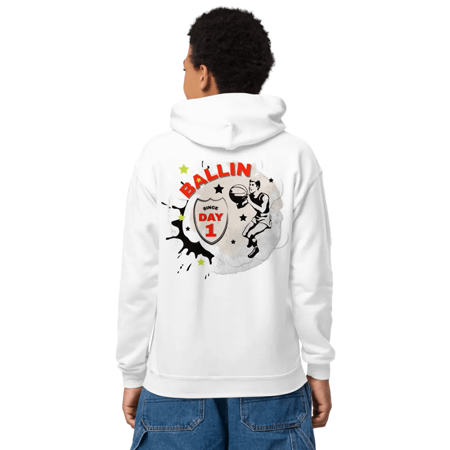 "Hoopster Basketball" Vintage-Inspired Youth Hoodie product image (9)