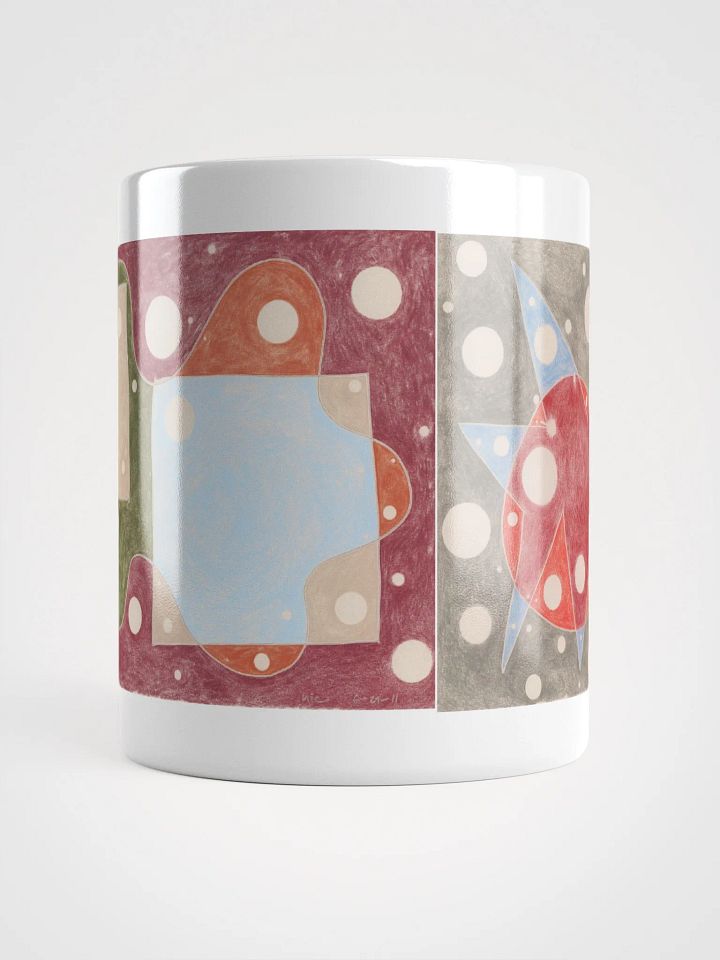 Cartoon Conflict and Curiosity White Glossy Mug product image (1)