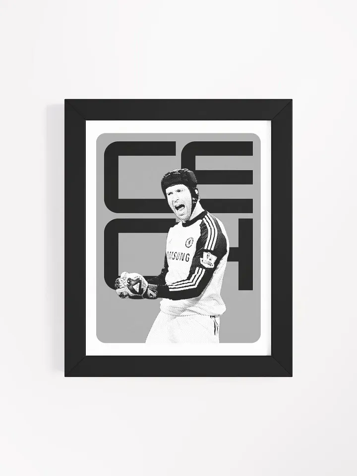 Petr Čech BW Chelsea Name Art Framed Print product image (2)