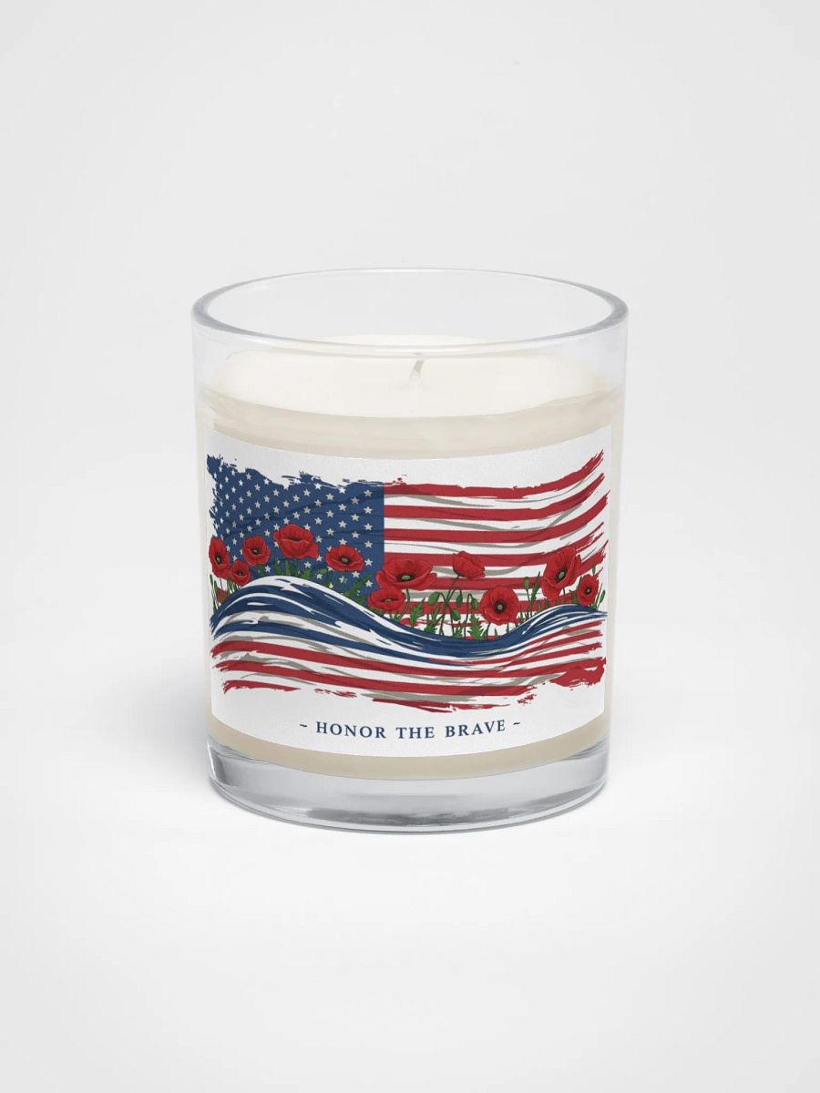 Honor the Brave Poppy Flag Soy Wax Candle product image (1)
