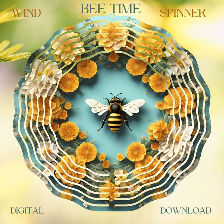 Bee Time Wind Spinner Design PNG product image (1)