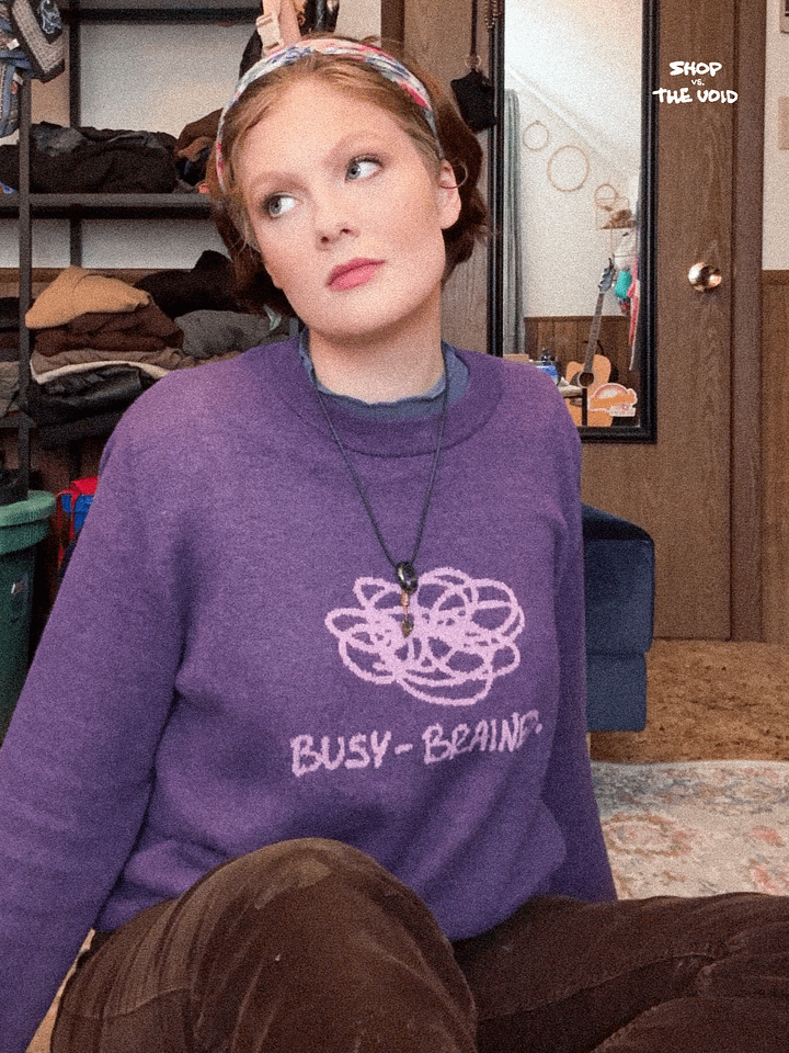 BUSY-BRAINED (duotone purple) knitwear classic crewneck product image (1)