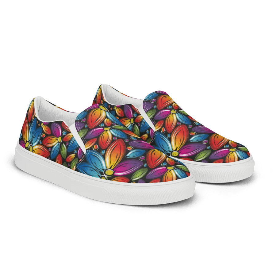 Psychedelic Flowers Slip On Women's Canvas Footwear product image (9)