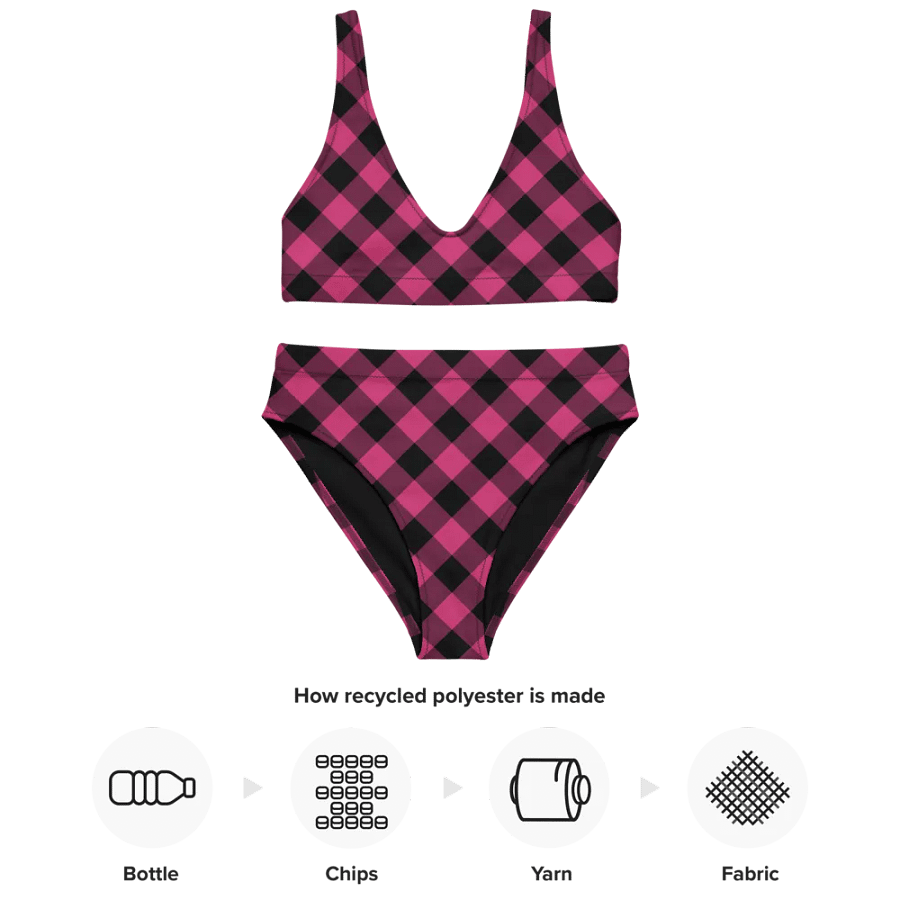 Bright Pink Buffalo Check Plaid Bikini product image (10)