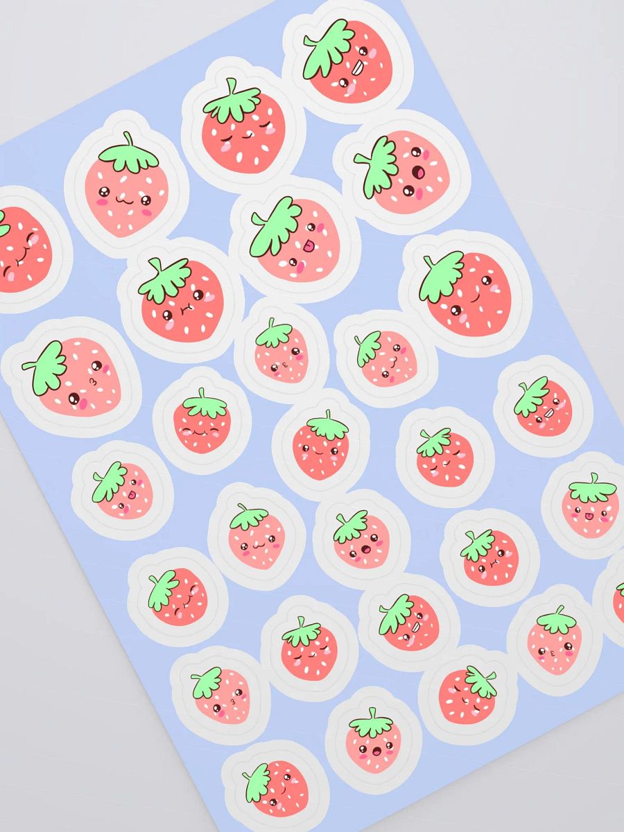 Adorable Strawberry Smiles Sticker Sheet product image (3)