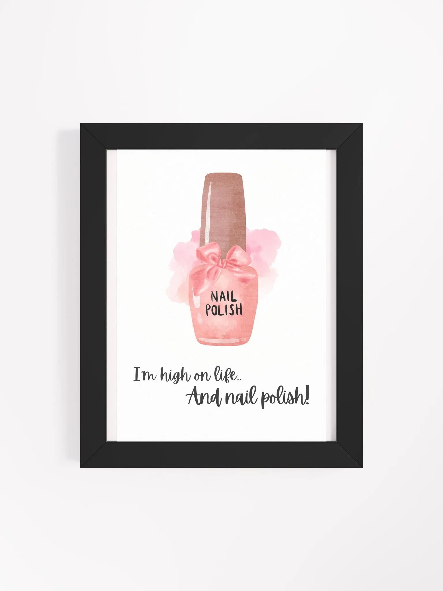 Nail Polish | Nail art | Teen girl room decor | teen room decor | Powder room | Bedroom decor | Dorm decor | Bathroom wall decor | Salon - Framed High-Quality Matte Poster (in) product image (4)