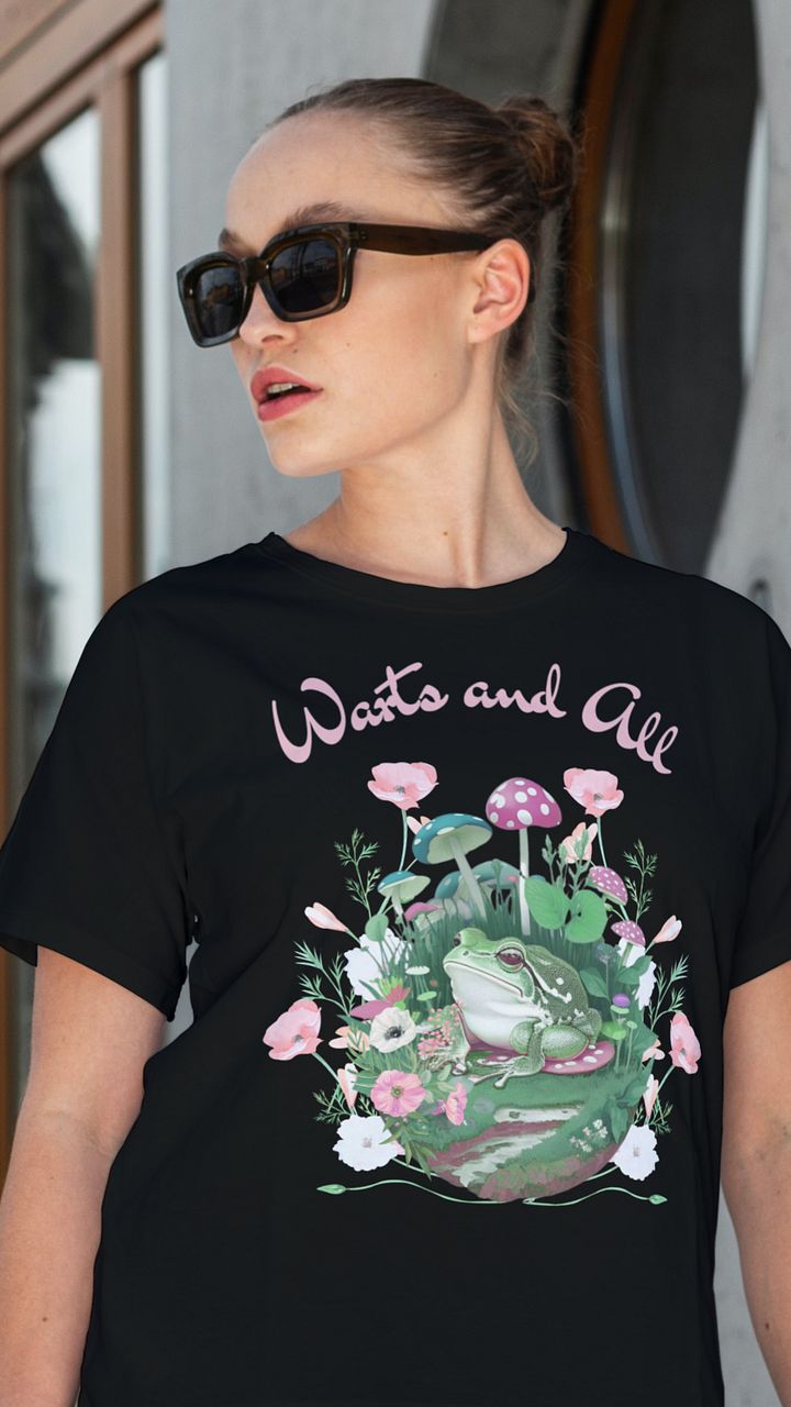 Cottagecore Frog Mushrooms Warts and All T-Shirt product image (1)