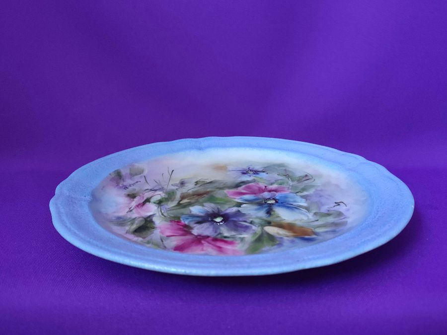 Prato com decoração floral, decoração de parede, prato pintado à mão , colecionador, decoração de mesa product image (3)
