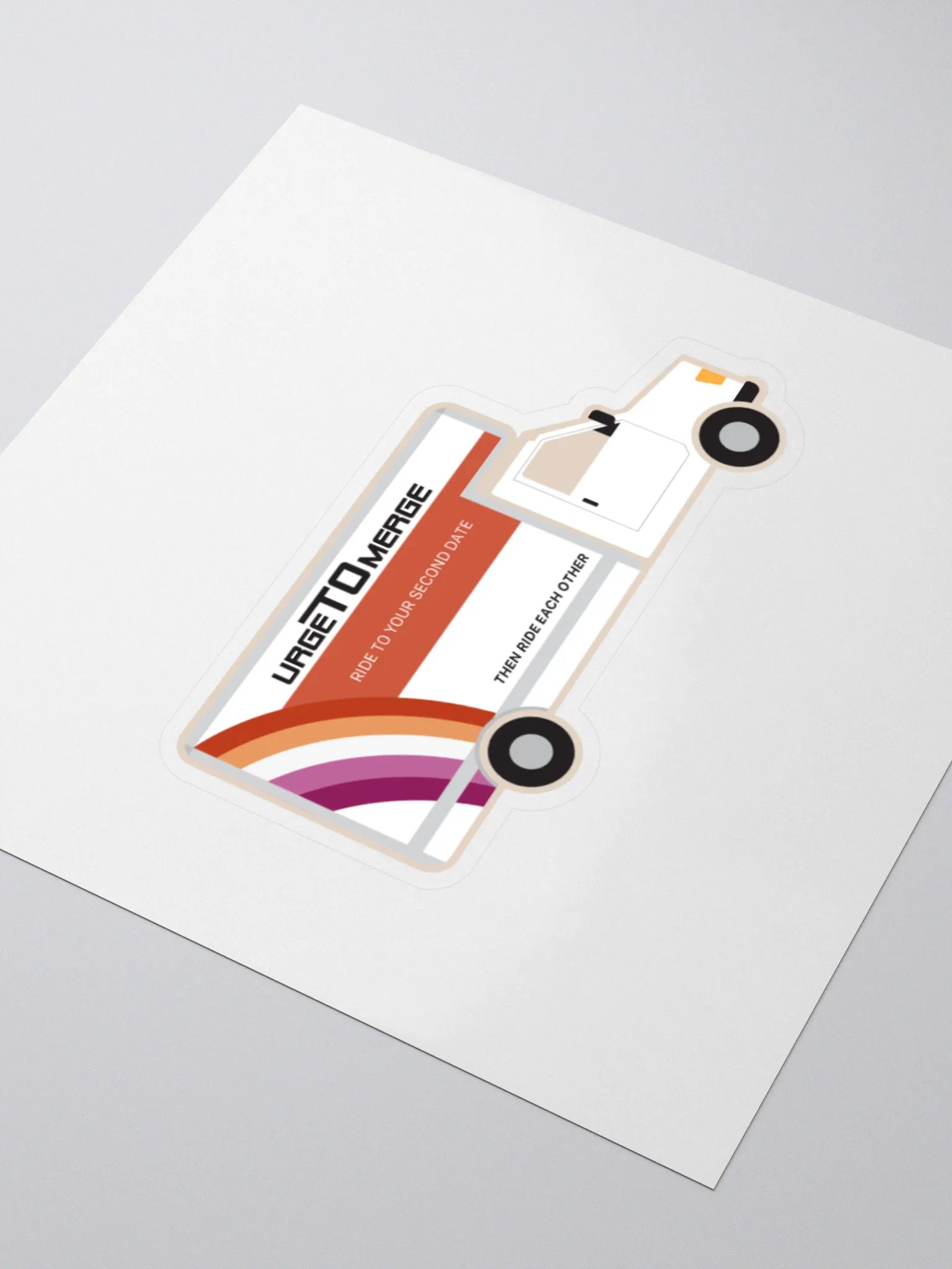 Urge to Merge Sticker | Funny Lesbian Art product image (3)