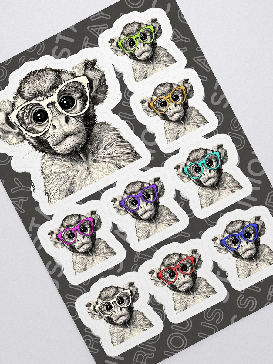 Goggles the Wise Monkey | Sticker Sheet | Pocket Companion | Remember to Always Stay Curious | Empowerment Shirt product image (2)