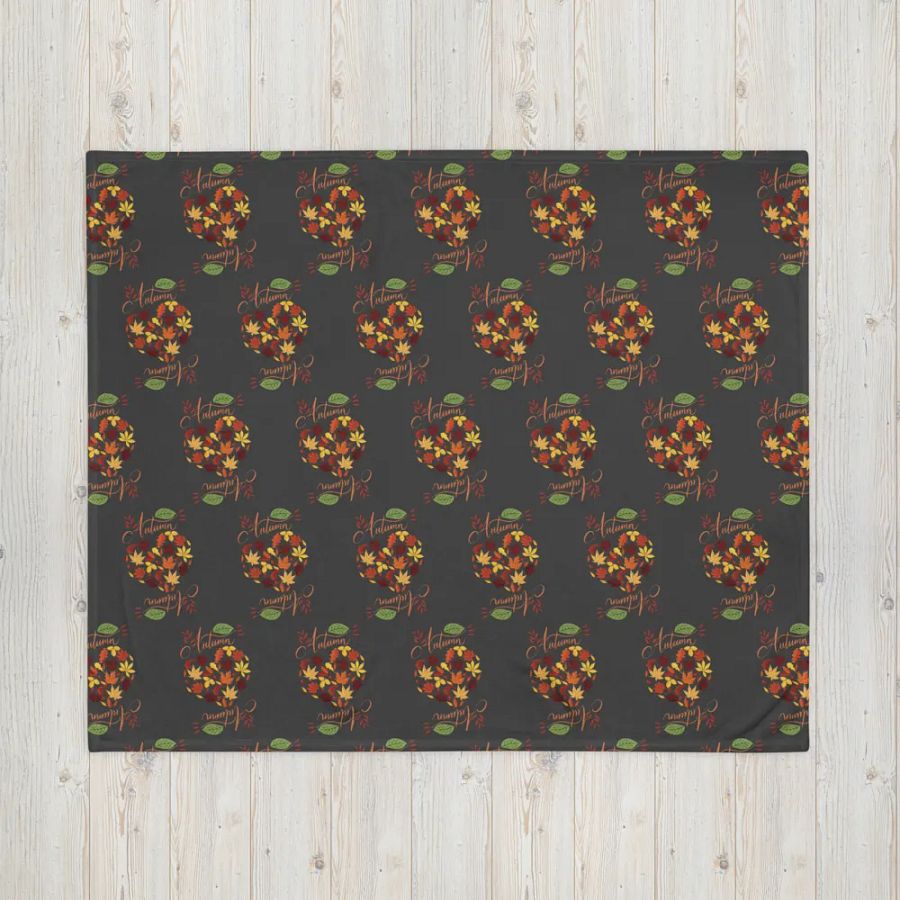 Autumn Leaf Heart Throw Blanket product image (16)