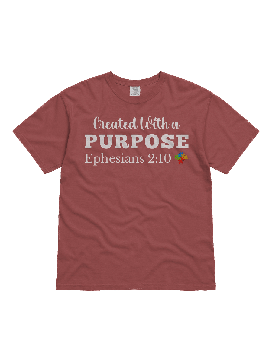 Created With A Purpose : Comfort Colors T-shirt | Christian Faith | Autism Acceptance I Gift To Mom, Dad, Child With Autism product image (1)