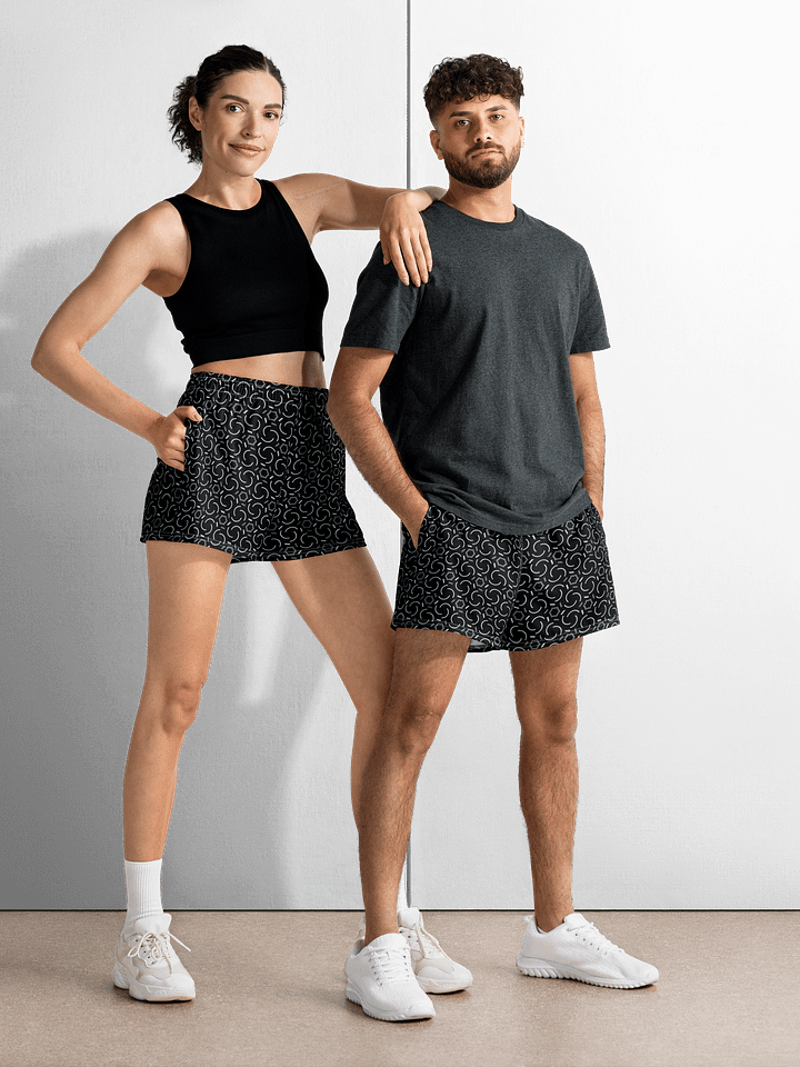 Smoke & Shadow Geometric All Over Print Unisex Athletic Short Shorts product image (1)