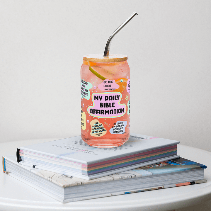 Bible Affirmation Can-Shaped Glass product image (1)