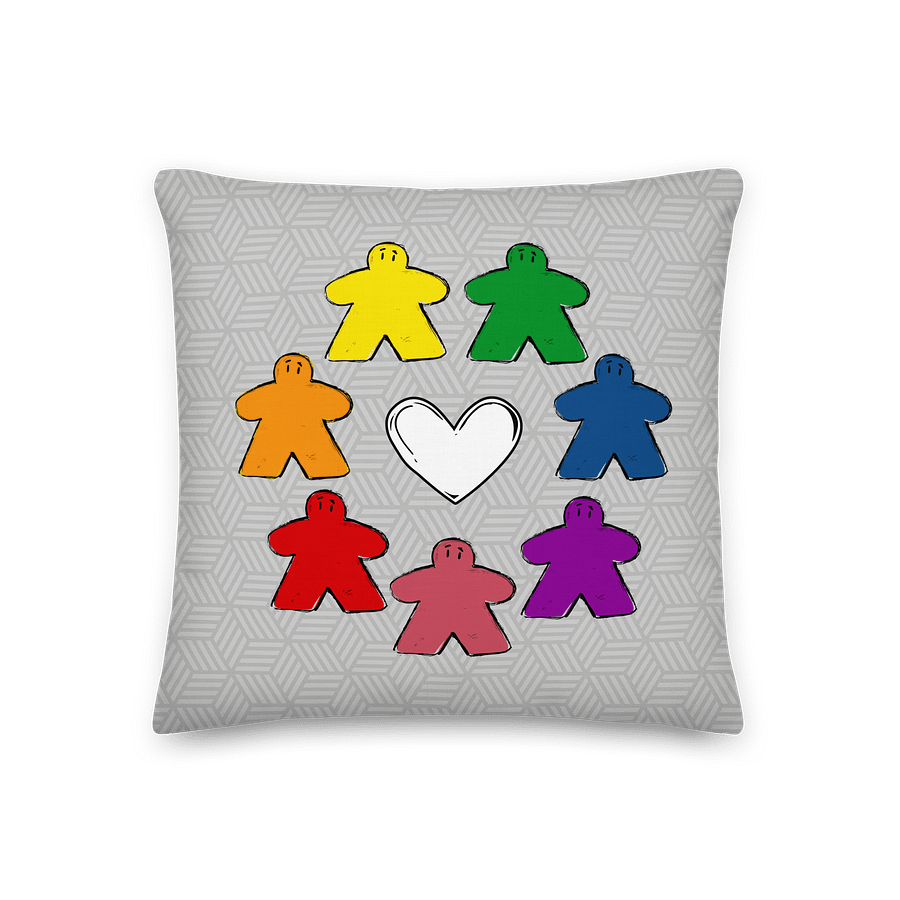 I Play Yellow Meeple Rainbow Pillow product image (4)