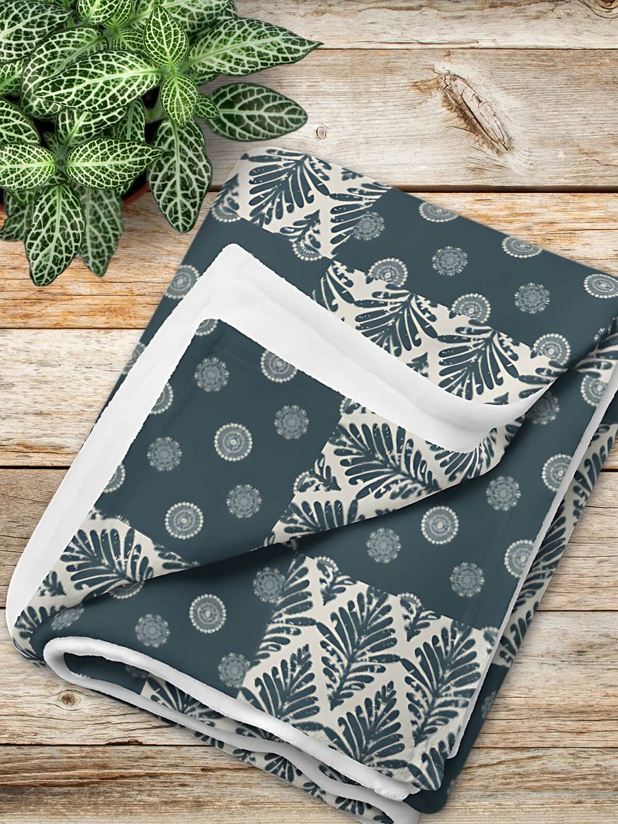 Boho Patchwork Dark Slate Grey Throw Blanket product image (4)