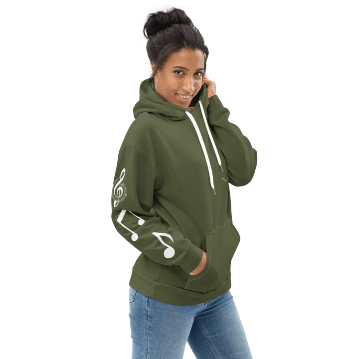 Band Geeks Rule Bass Clef Hoodie | Military Green product image (2)