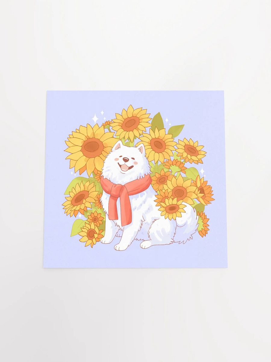 Cheerful Samoyed and Sunflowers Poster product image (11)