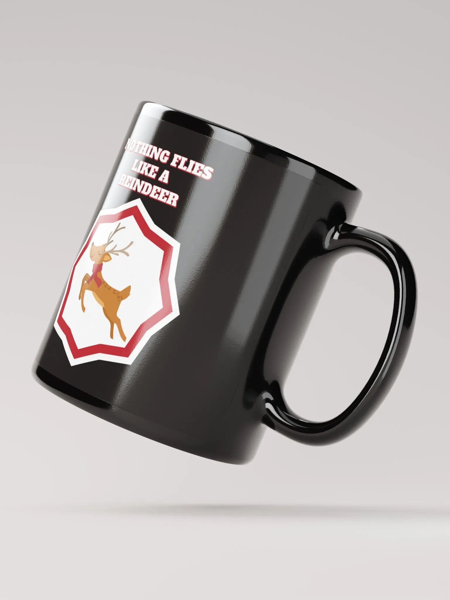 Nothing Flies Like A Reindeer - Christmas Black Mug product image (3)