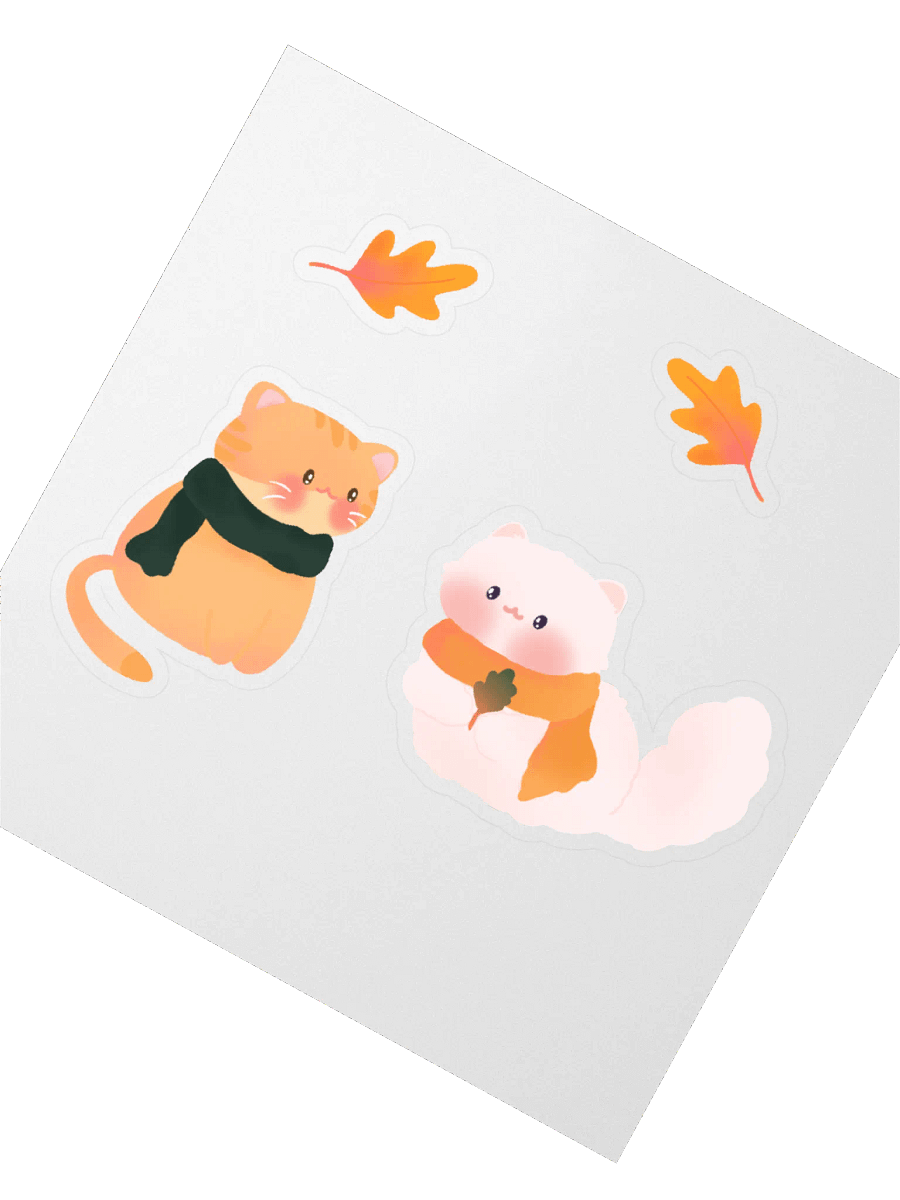 Autumn Cats Vinyl Stickers product image (2)