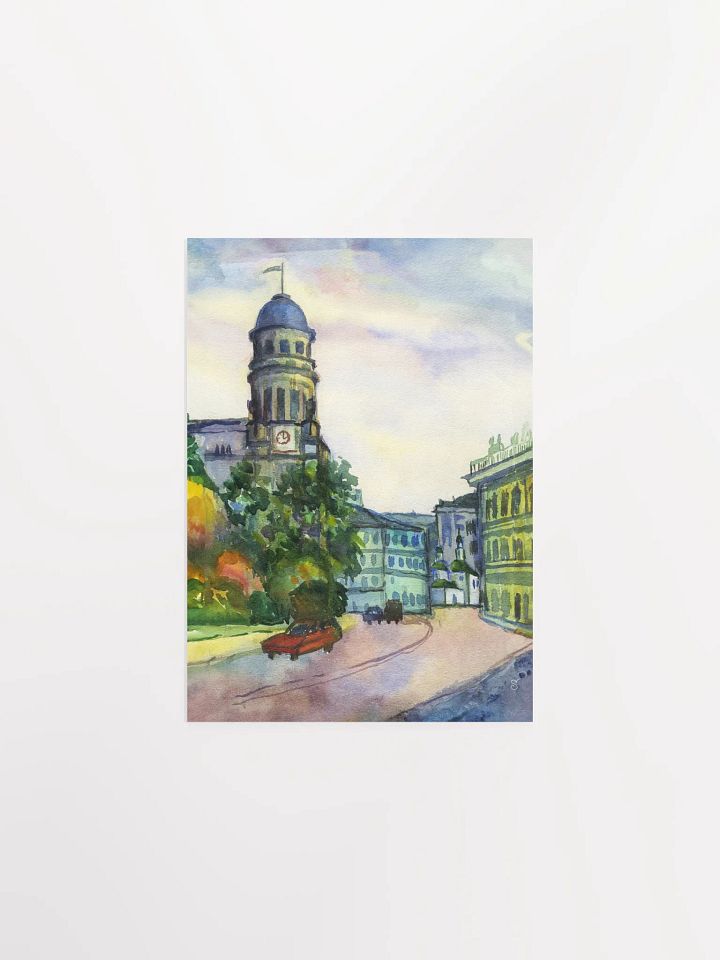 Serene Urban Tower Watercolor Poster - Cityscape product image (2)