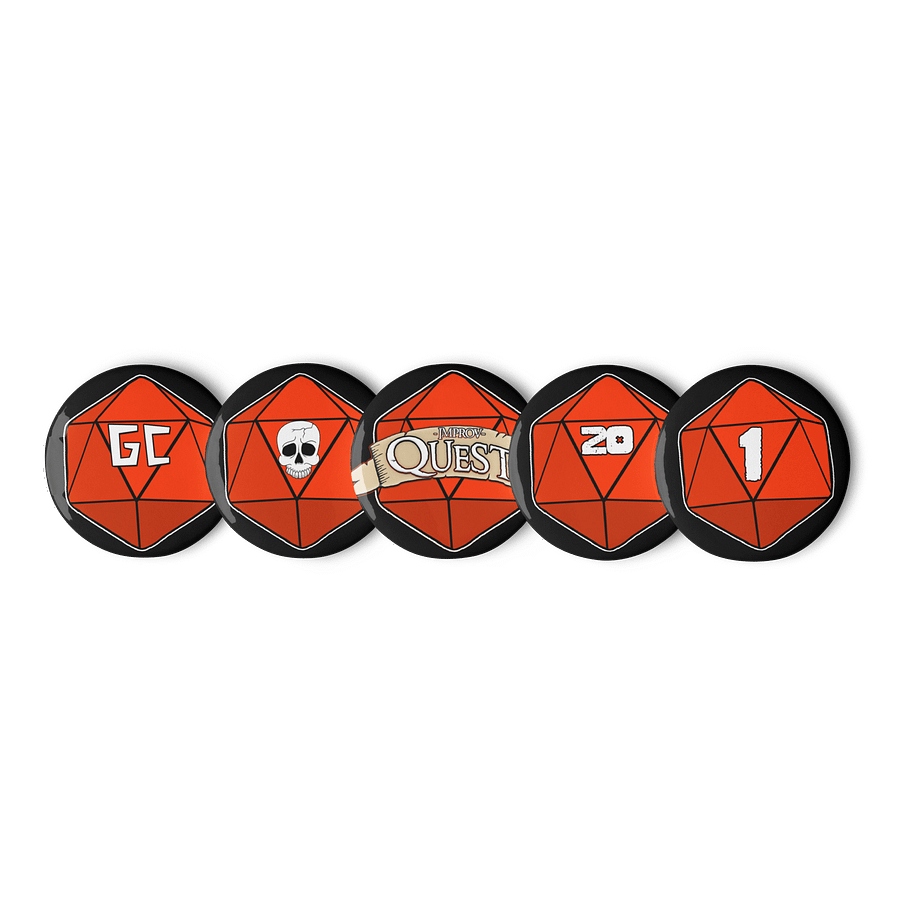 The Grouch Couch Dice Button Set – Seasoned Chaos Edition (Set of 5) product image (1)