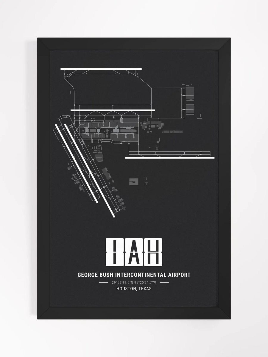 Framed Airport IAH Premium Map On Matt Paper product image (1)