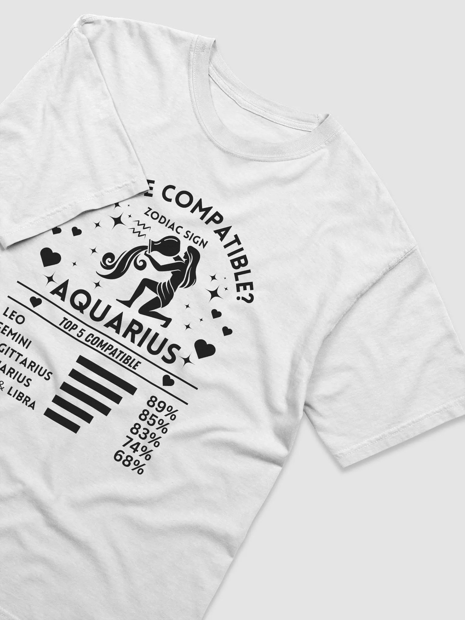 Aquarius Zodiac Sign Romantic Compatibility T-Shirt - Light Comfort Colors 1717 product image (5)