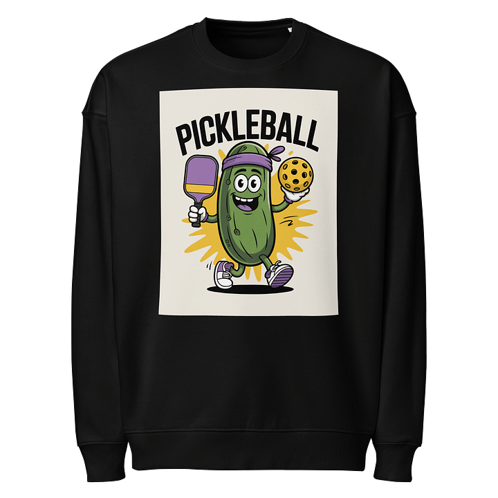 "Pickleball Pickle Crewneck – Fun Sports Cartoon Sweatshirt" product image (1)
