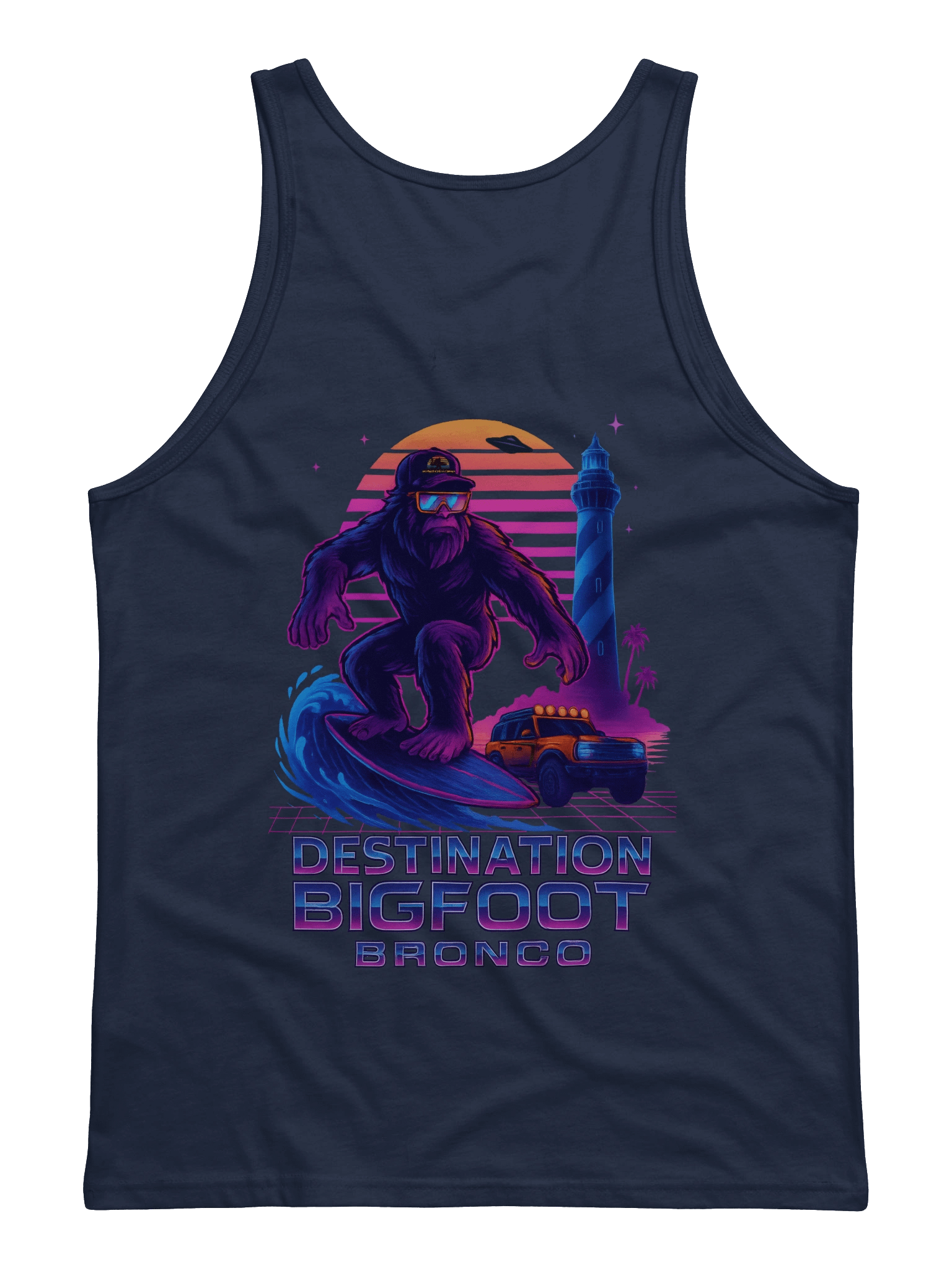 Destination Bigfoot Bronco Synthwave Bella+Canvas Jersey Tank (Multiple Colors Available) product image (3)