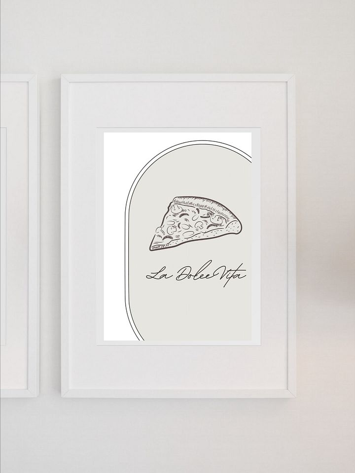 La Dolce Vita Italian Pizza Wall Art - Minimalist Kitchen Decor, Black and White Food Illustration, Modern Pizza Lover Print, Italian Decor product image (1)