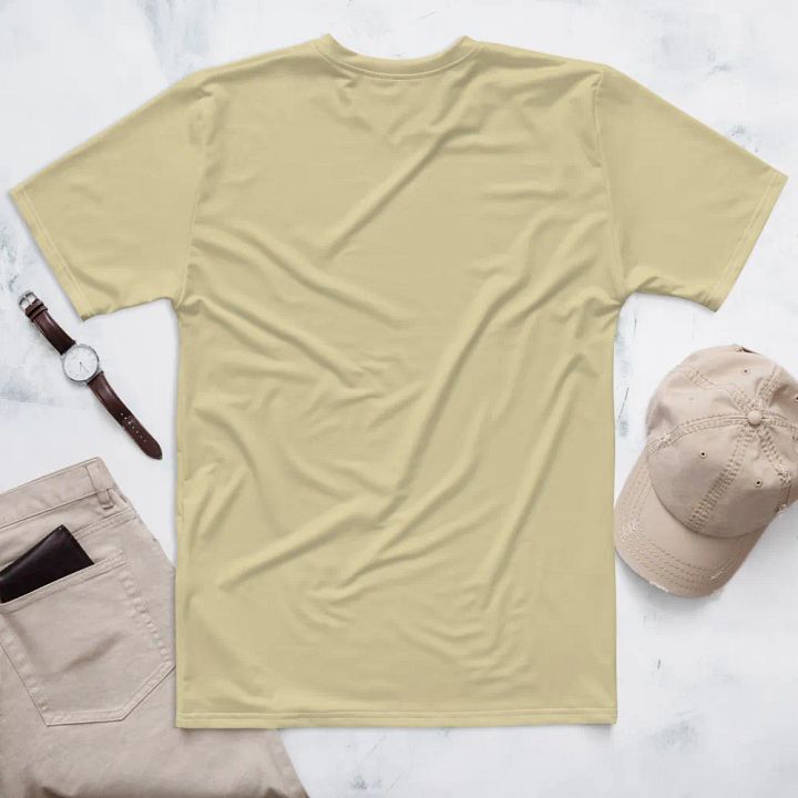 Plain Light Yellow Soft Summer Men's Crewneck Polyester Heavyweight Premium T-Shirt by Treasure Pie product image (2)