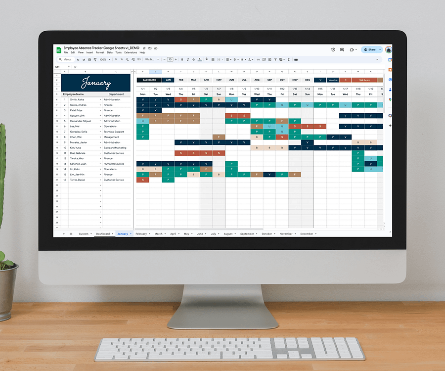 Employee Absence Tracker & Dashboard, Google Sheets Template product image (8)