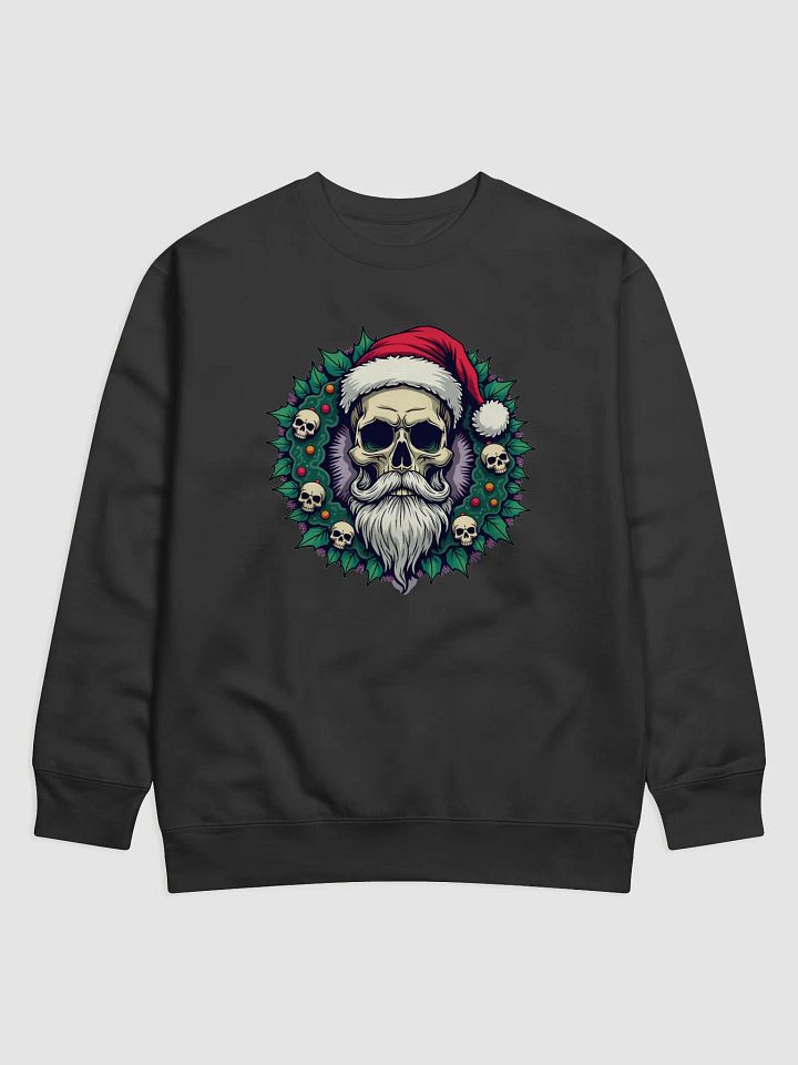 Santa Skull Holly Wreath Sweatshirt product image (1)