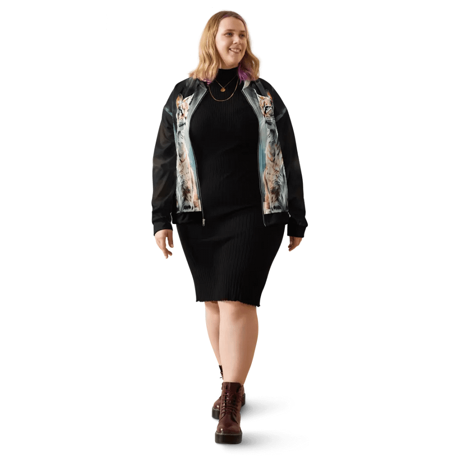 All-Over Print Bomber Jacket by Sublicolor 144/Lynx Big Cat product image (2)