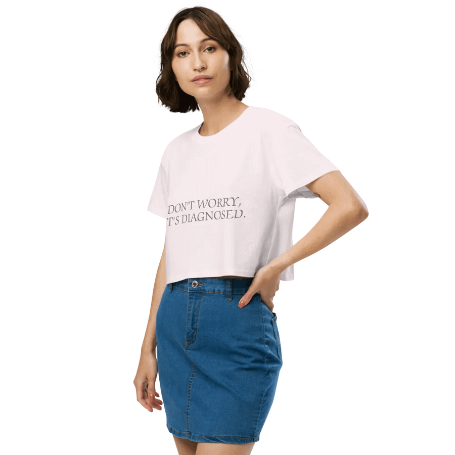 DW, IT'S DIAGNOSED (#8D778F) printed cotton crop top product image (22)