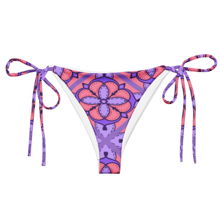 Peach and Lilac Symmetry Pattern String Bikini Bottom product image (1)