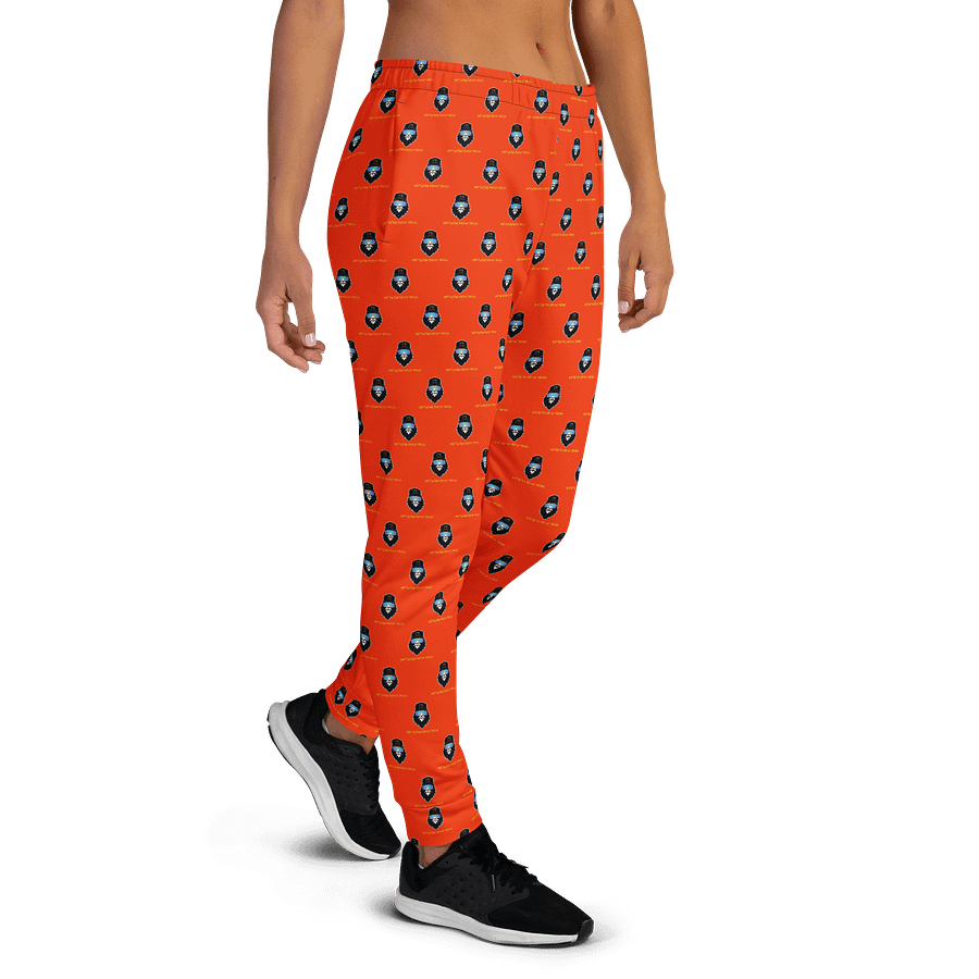 Synthsquatch Fitness Bigfoot Monogram Logo All-Over Print Women's Joggers (Neon Orange) product image (4)