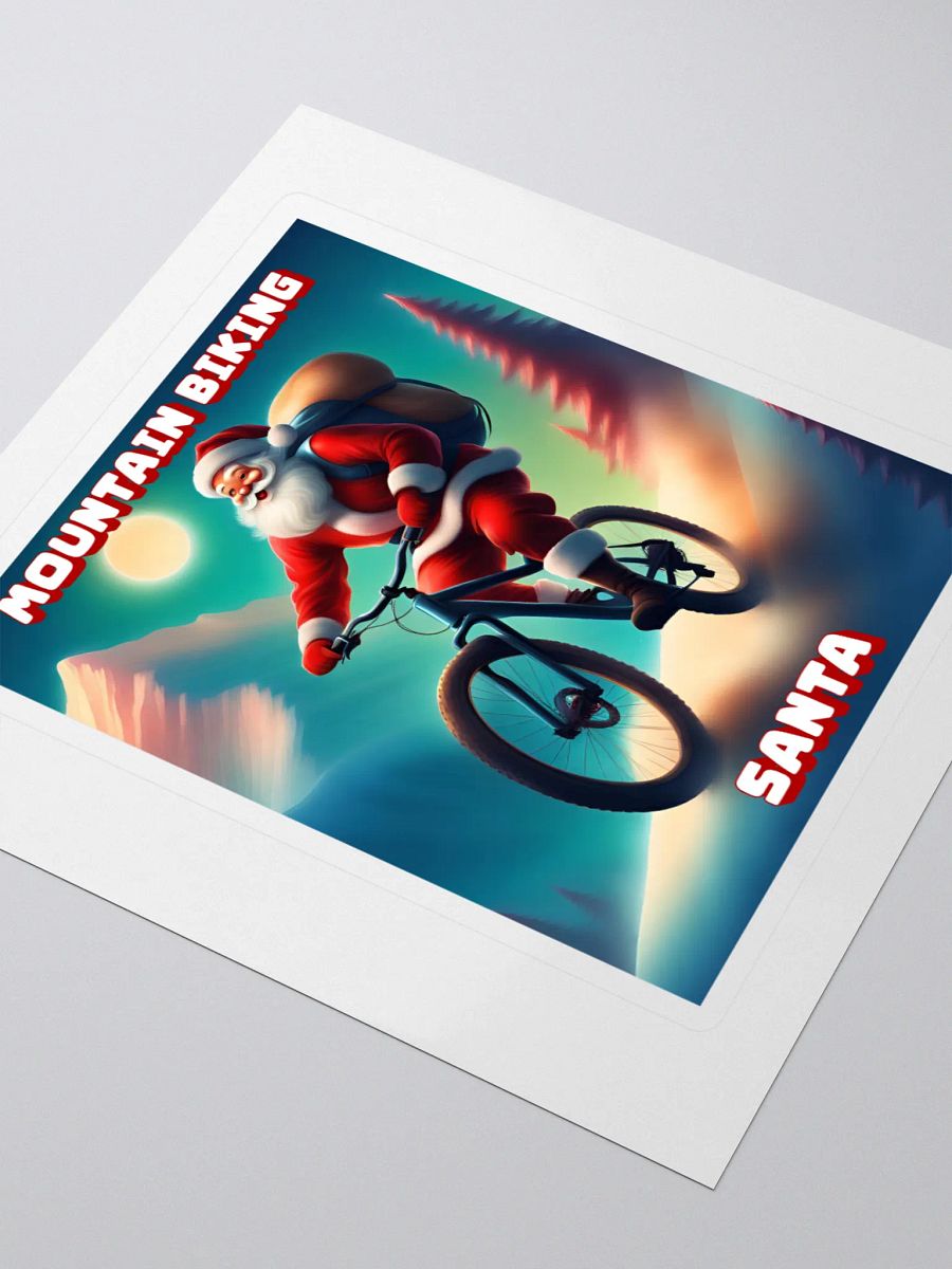 Mountain Biking Santa - Christmas Sticker product image (3)