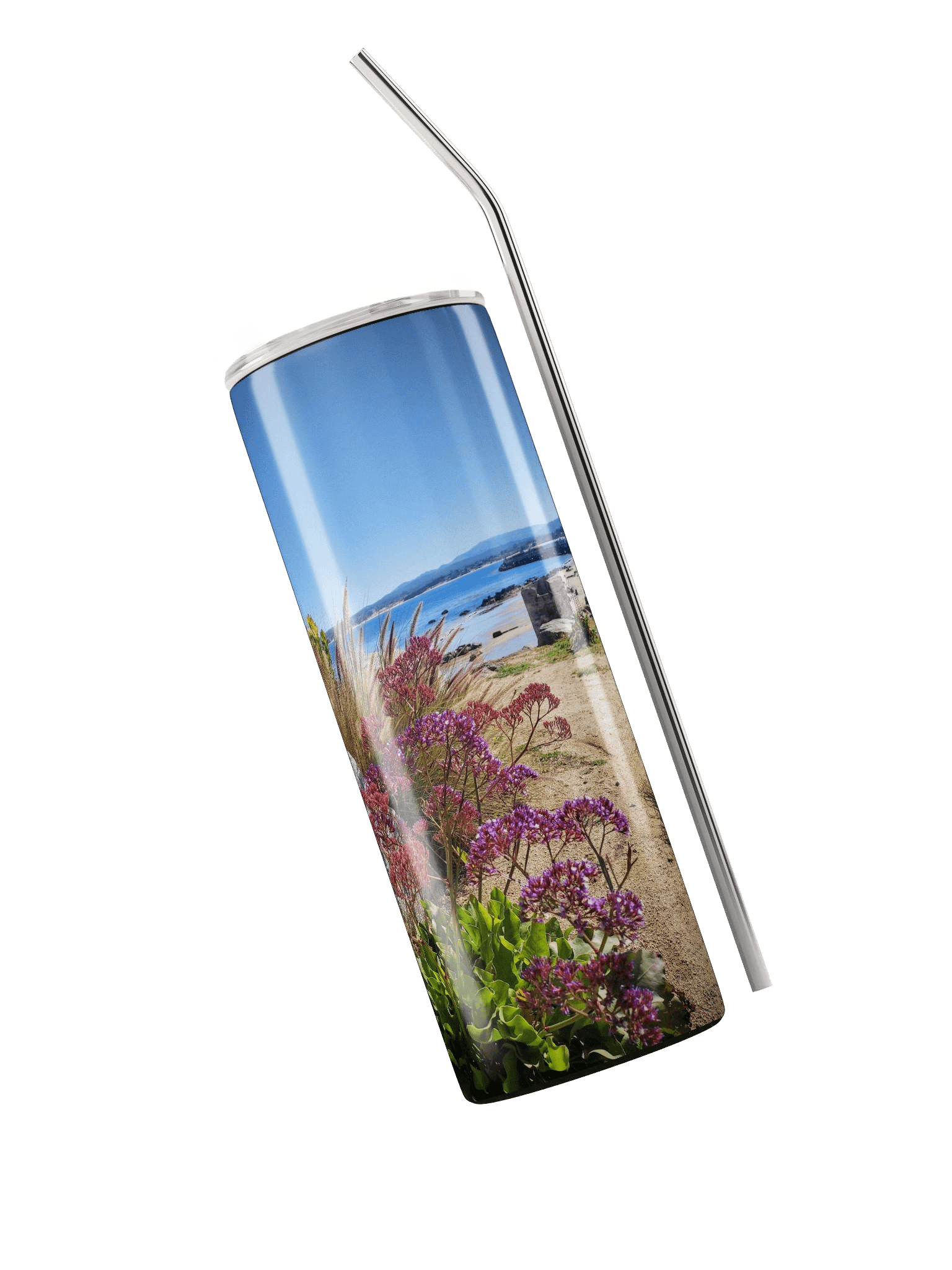 Purple Flowers by the Coast Stainless Steel Tumbler product image (3)