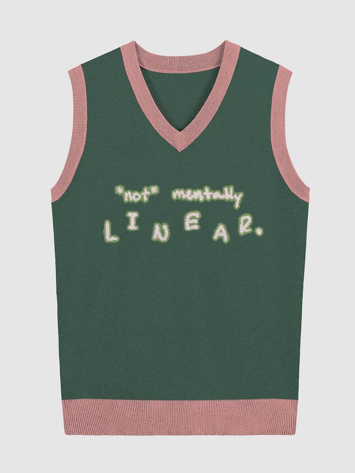 *not* mentally linear. (lg. lined design, pink and green) knitwear vest product image (3)