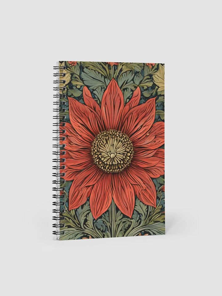 Spiral Notepad William Morris Inspired Red Flower product image (1)