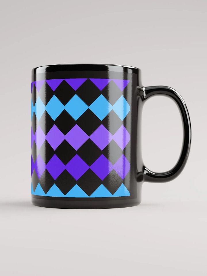 Blue And Purple Diamond Patten Black Mug product image (1)