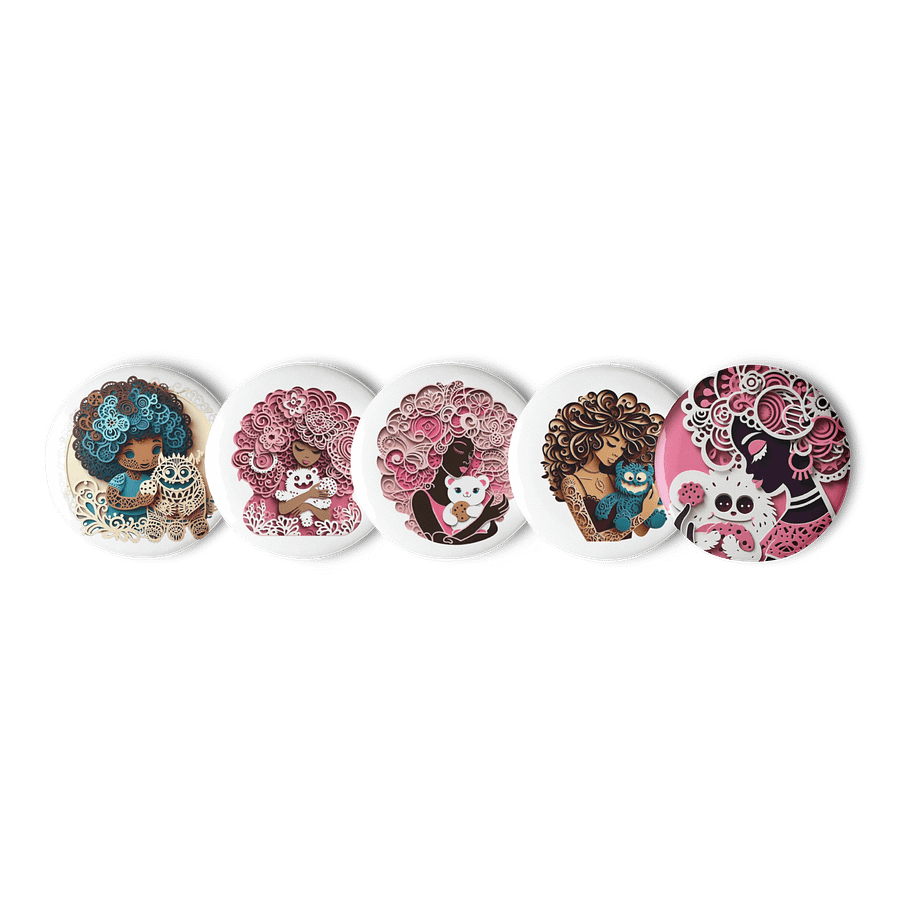 Afro Plushie Love Pin Set product image (4)