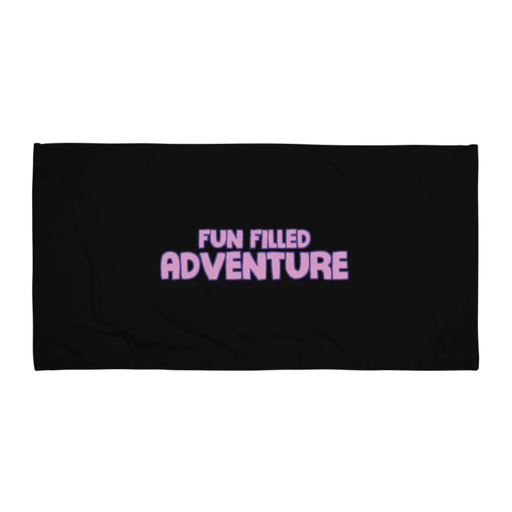 Fun Filled Adventure Black Sublimated Towel product image (1)