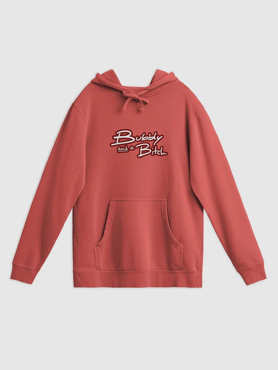 Bubbly and a B*tch (lined design, #6D1616 ) printed pigment hoodie product image (6)