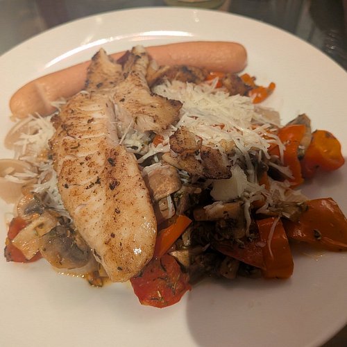 Throwing shit together to make a meal is lovely. Highly recommend. A drop of noods, slop o' cheese, plop of fried veggies, a ...